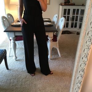BCBG High rise, wide leg, long black pants, size S